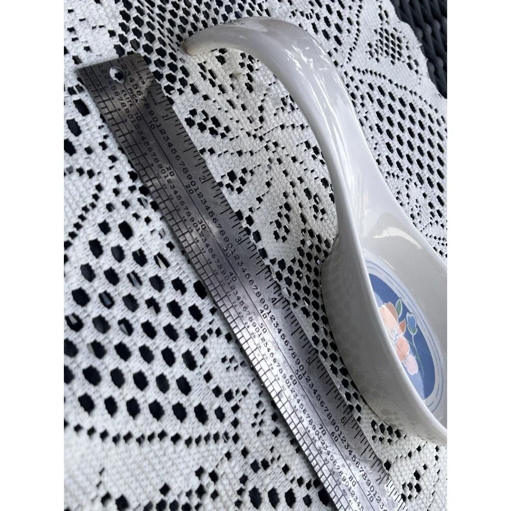 1990s Vintage Floral Ceramic Spoon Rest GHC Mexico Country Kitchen Decor